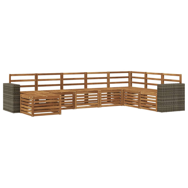 Udendørs sofagruppe 8 pcs Naturfarvet Massivt Akacietræ
