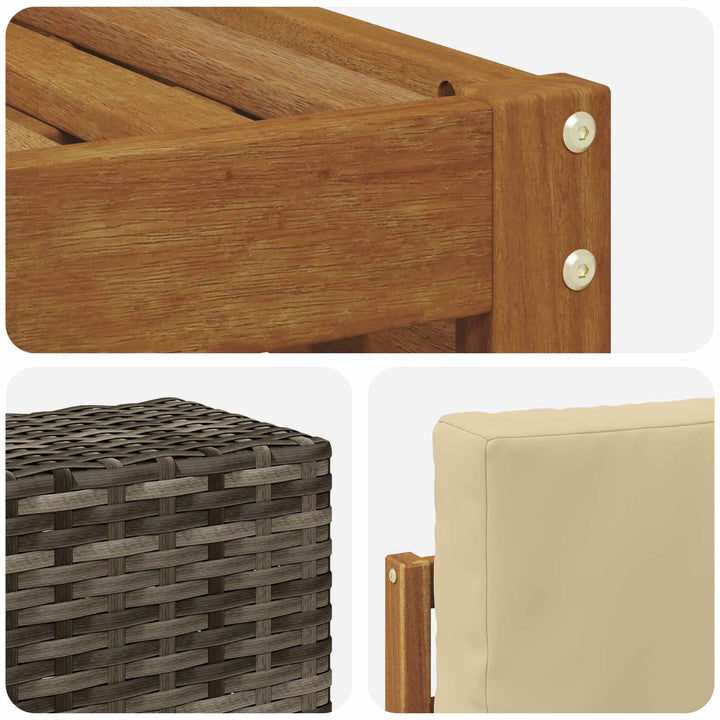 Udendørs sofagruppe med pude 8 pcs Naturlig og Beige