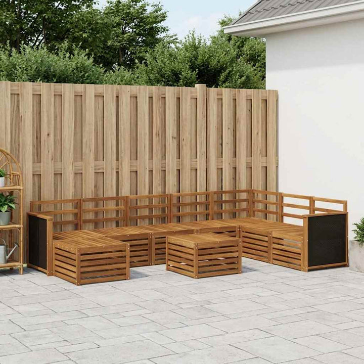 Udendørs sofagruppe 7 pcs Naturfarvet Massivt Akacietræ