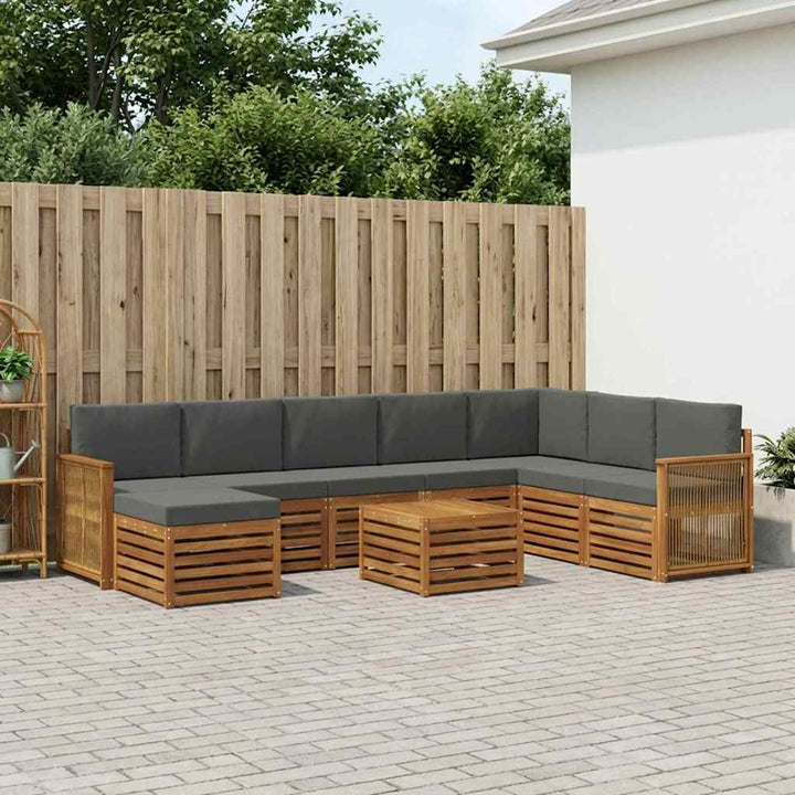 Udendørs sofagruppe 7 stk. Naturlig og Antracit