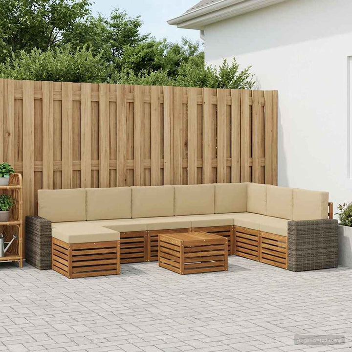 Udendørs sofagruppe 9 stk. Naturlig og Beige