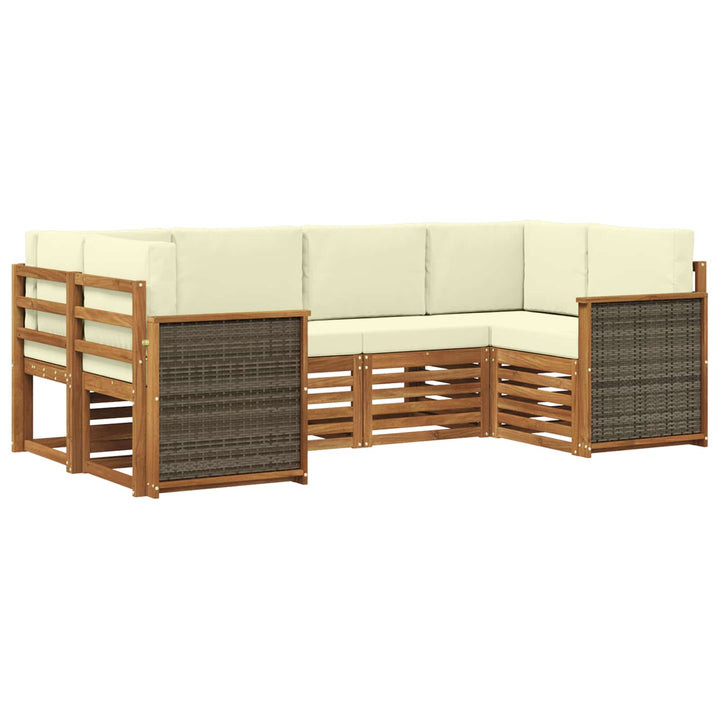 Sektionalsofa sæt med pude 5 pcs Naturlig og Fløde