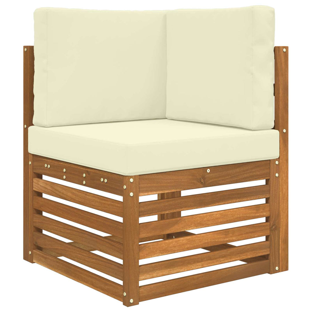 Sektionalsofa sæt med pude 6 pcs Naturlig og Fløde Polyester