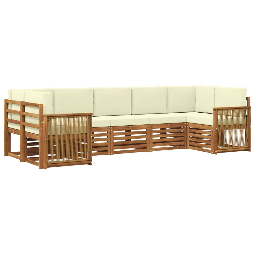 Sektionalsofa sæt med pude 6 pcs Naturlig og Fløde