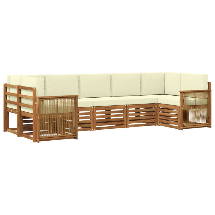 Sektionalsofa sæt med pude 6 pcs Naturlig og Fløde