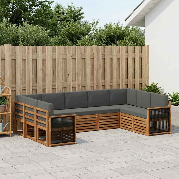 Udendørs sofagruppe 7 stk. Naturlig og Antracit