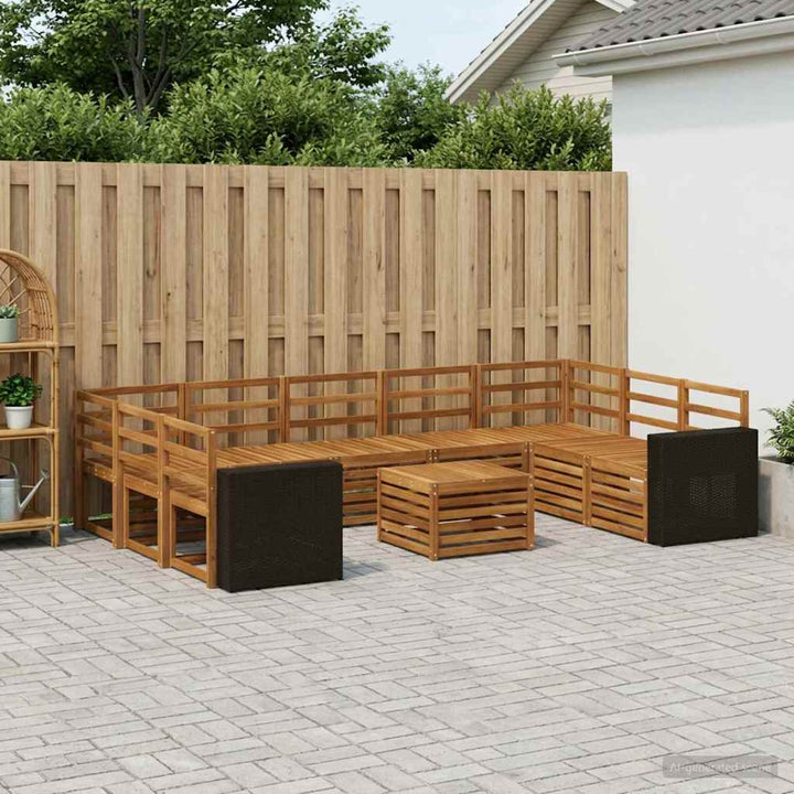 Sofasæt 10 pcs Naturfarvet Massivt Akacietræ