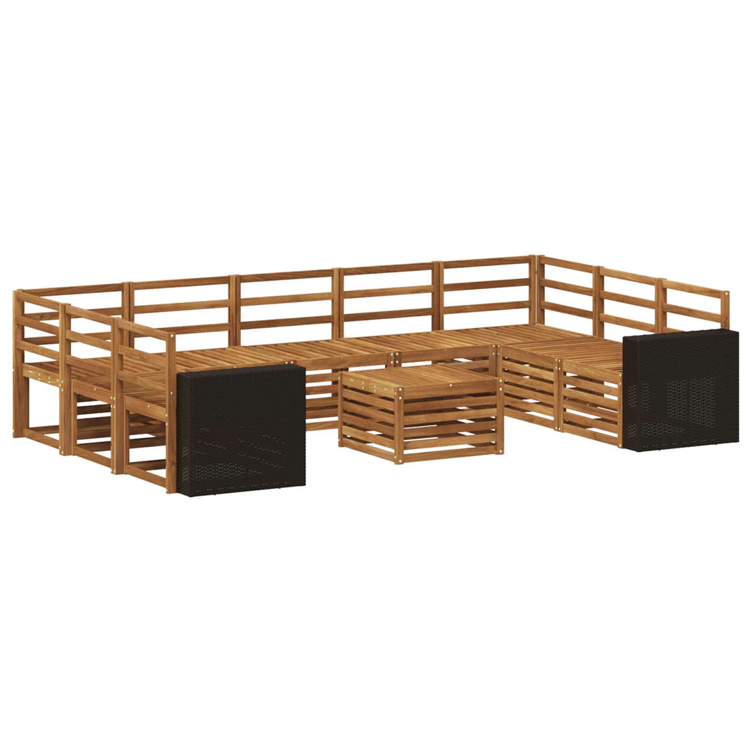 Sofasæt 10 pcs Naturfarvet Massivt Akacietræ