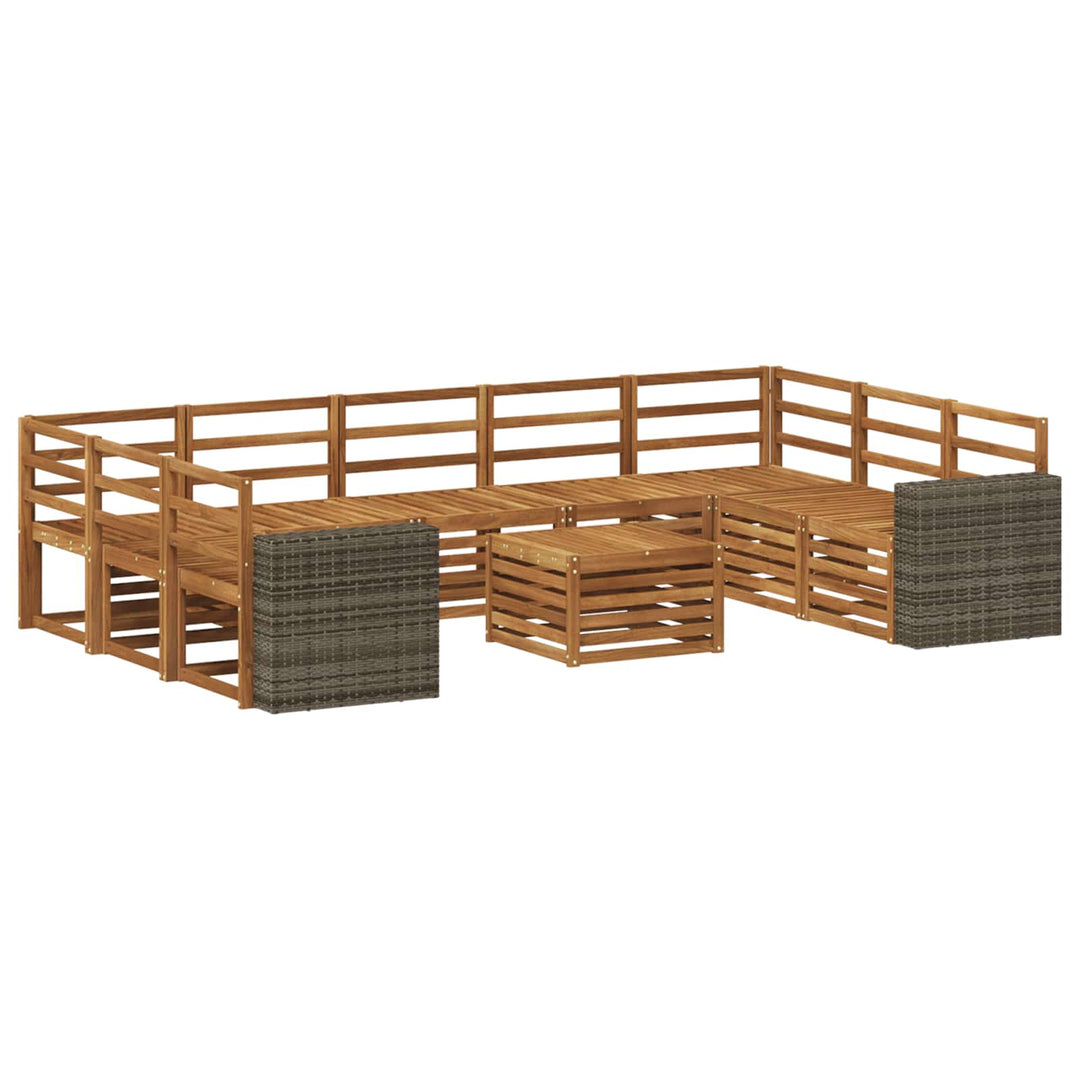 Sofasæt 10 pcs Naturfarvet Massivt Akacietræ