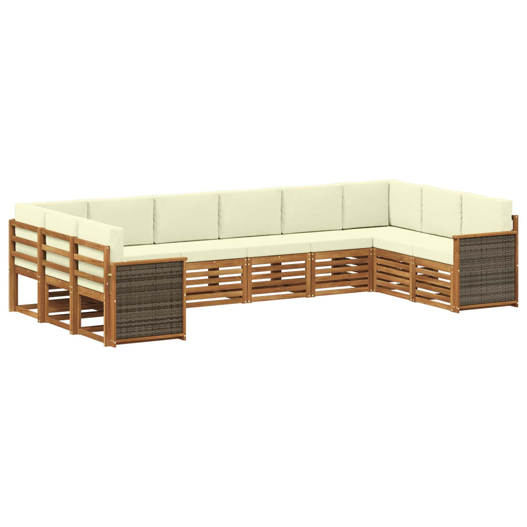 Sektionalsofa sæt med pude 7 pcs Naturlig og Fløde
