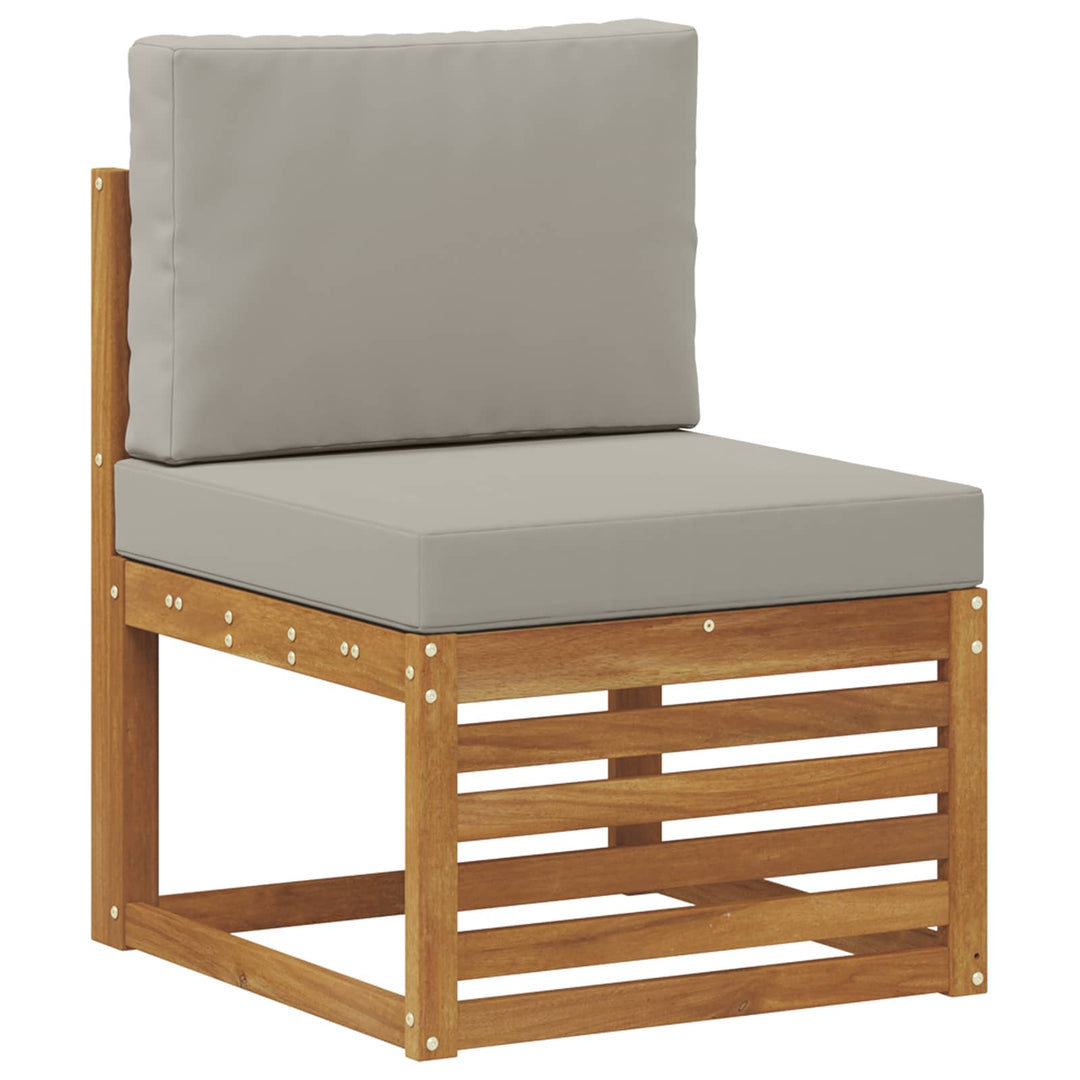 Sektionalsofa sæt med pude 7 pcs Naturfarvet og lysegrå