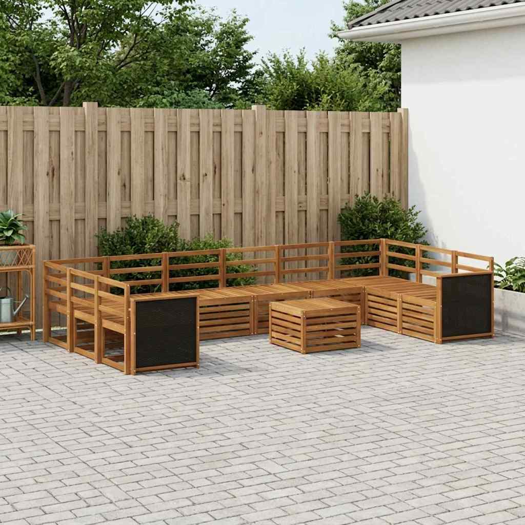 Udendørs sofagruppe 8 pcs Naturfarvet Massivt Akacietræ