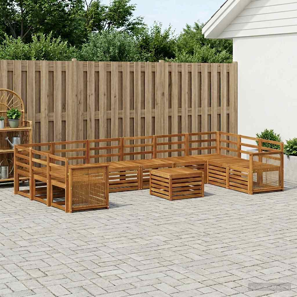 Udendørs sofagruppe 8 pcs Naturfarvet Massivt Akacietræ