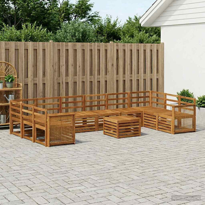 Udendørs sofagruppe 8 pcs Naturfarvet Massivt Akacietræ