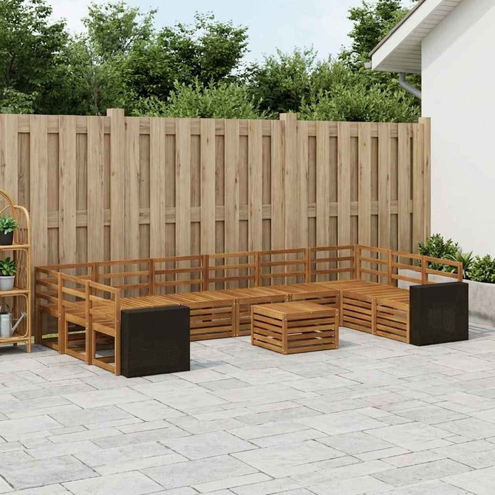Udendørs sofagruppe 11 pcs Naturfarvet Massivt Akacietræ