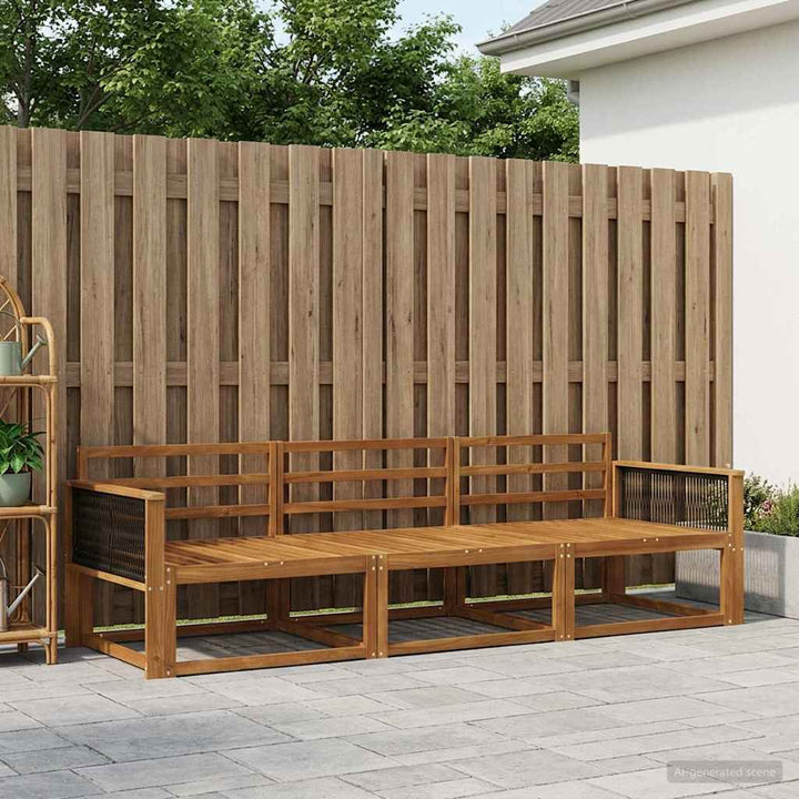 Udendørs sofagruppe 3 pcs Naturfarvet Massivt Akacietræ