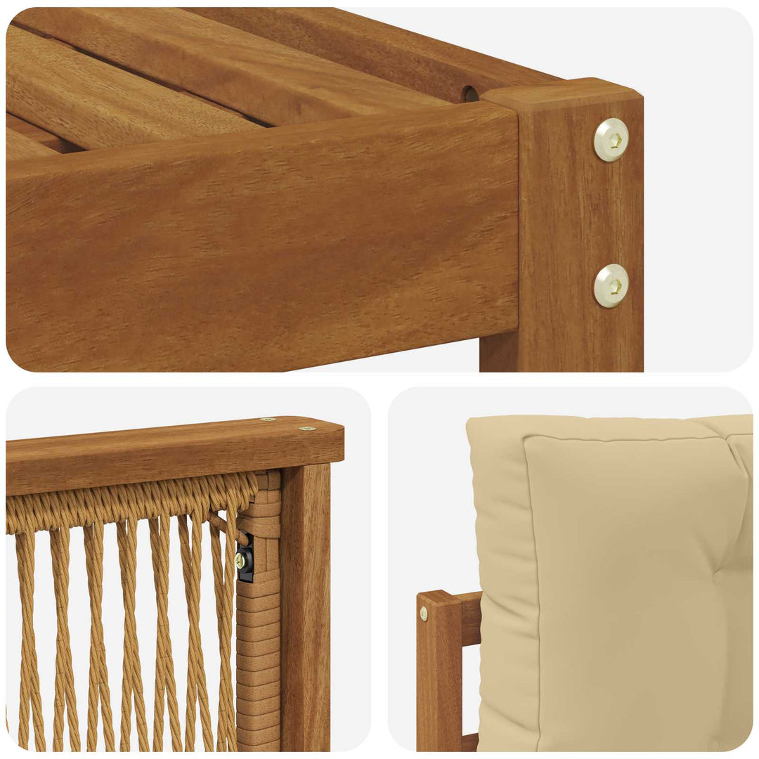 Udendørs sofagruppe med pude 5 pcs Naturlig og Beige