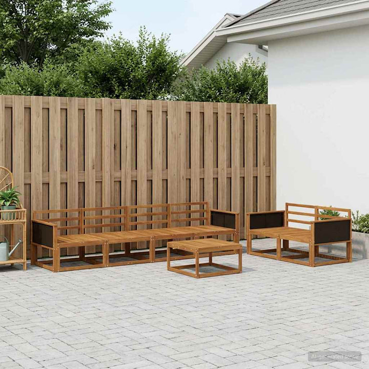 Udendørs sofagruppe 7 pcs Naturfarvet Massivt Akacietræ