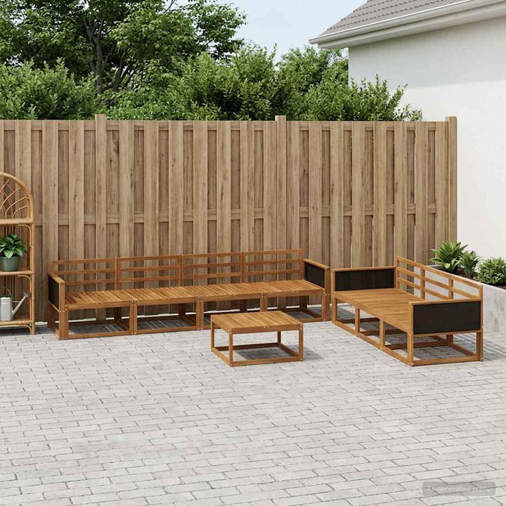 Udendørs sofagruppe 8 pcs Naturfarvet Massivt Akacietræ