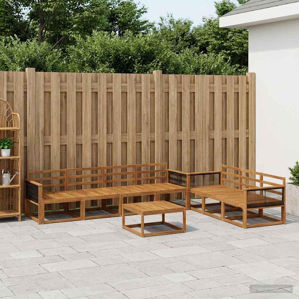 Udendørs sofagruppe 8 pcs Naturfarvet Massivt Akacietræ
