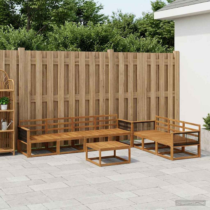 Udendørs sofagruppe 8 pcs Naturfarvet Massivt Akacietræ