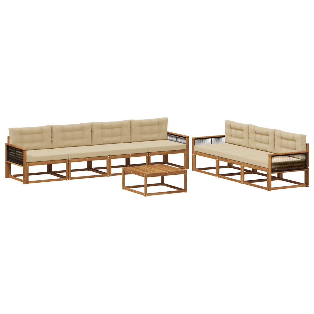Udendørs sofagruppe med pude 8 pcs Naturlig og Beige