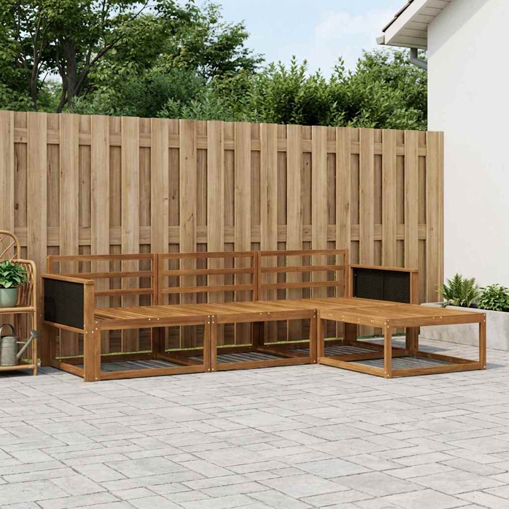 Udendørs sofagruppe 4 pcs Naturfarvet Massivt Akacietræ