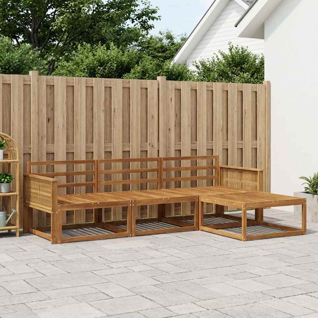 Udendørs sofagruppe 4 pcs Naturfarvet Massivt Akacietræ