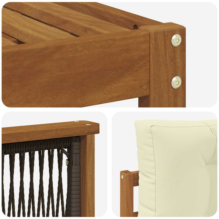 Udendørs sofagruppe med pude 5 pcs Naturlig og Fløde