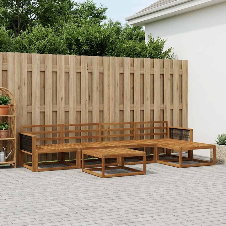 Udendørs sofagruppe 6 pcs Naturfarvet Massivt Akacietræ