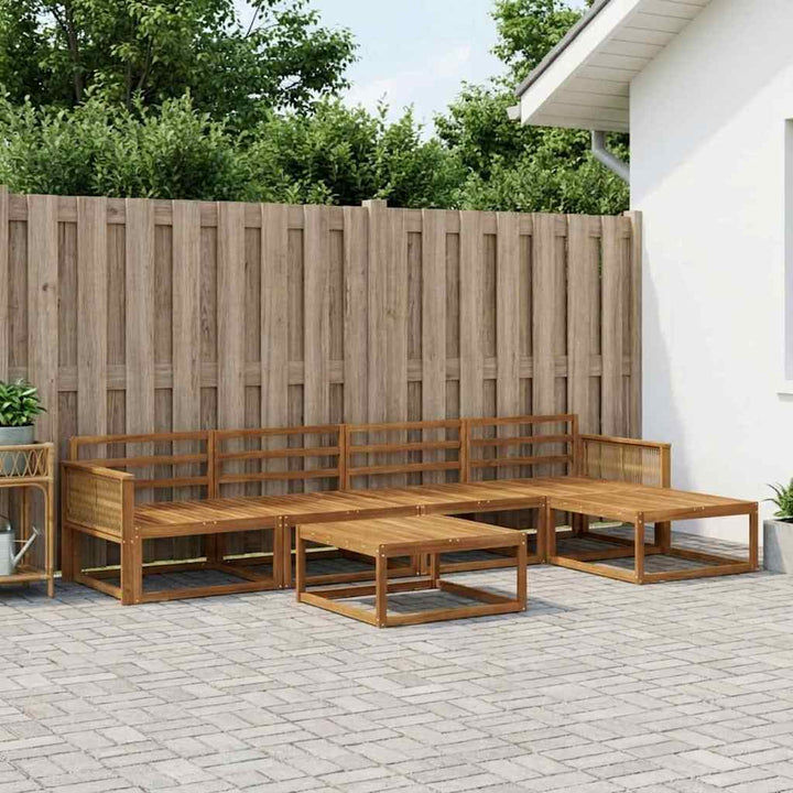 Udendørs sofagruppe 6 pcs Naturfarvet Massivt Akacietræ