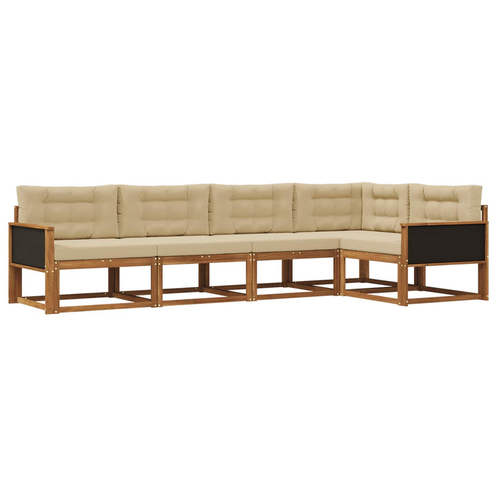 Udendørs sofagruppe 5 pcs Naturlig og Beige