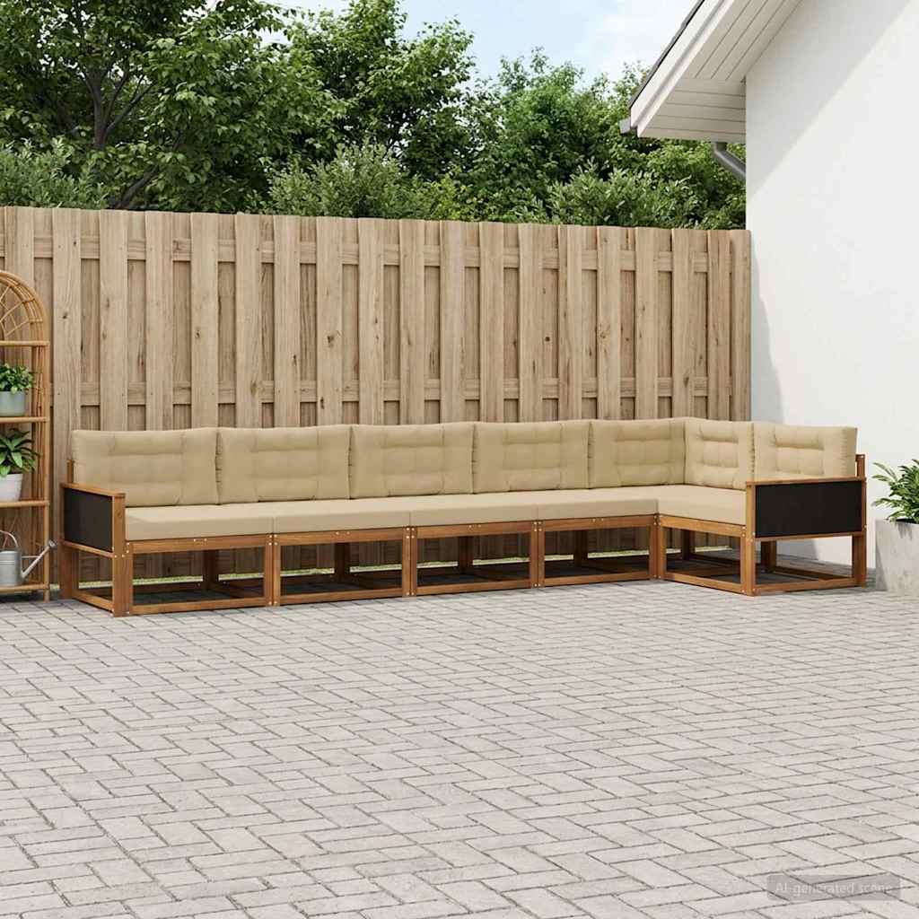 Udendørs sofagruppe 6 stk. Naturlig og Beige