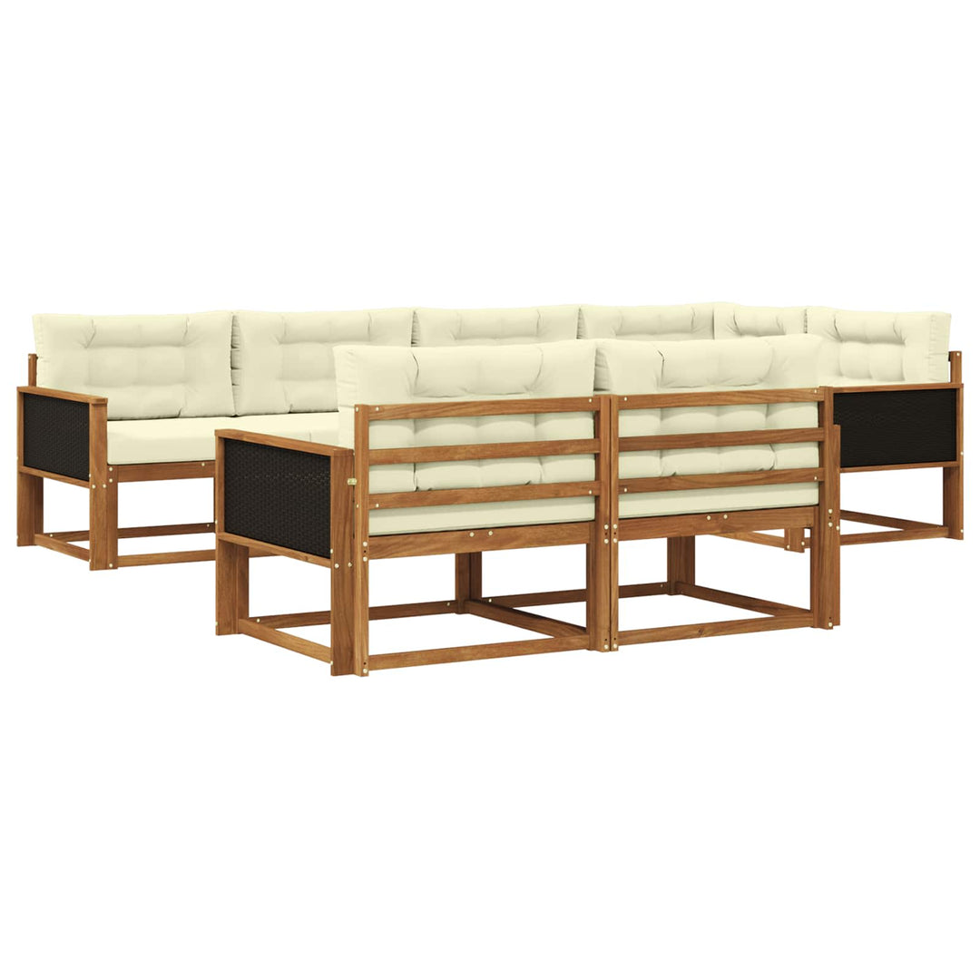 Udendørs sofagruppe 8 pcs Naturlig og Fløde
