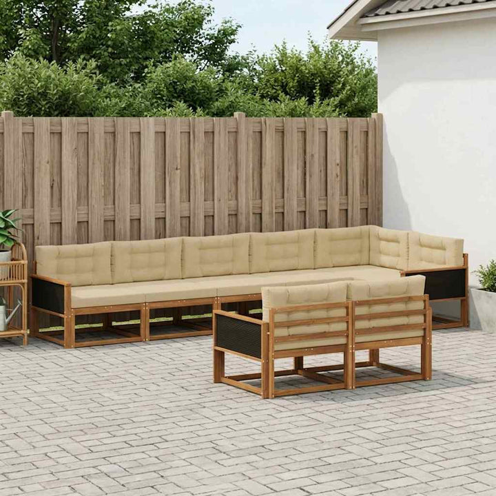 Udendørs sofagruppe 8 pcs Naturlig og Beige