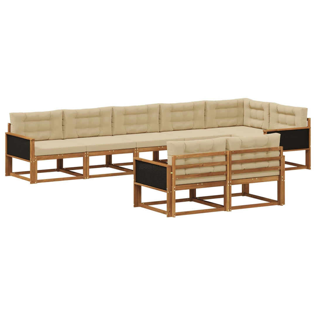 Udendørs sofagruppe 8 pcs Naturlig og Beige