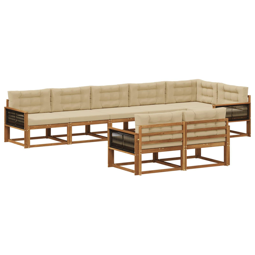 Udendørs sofagruppe 8 pcs Naturlig og Beige