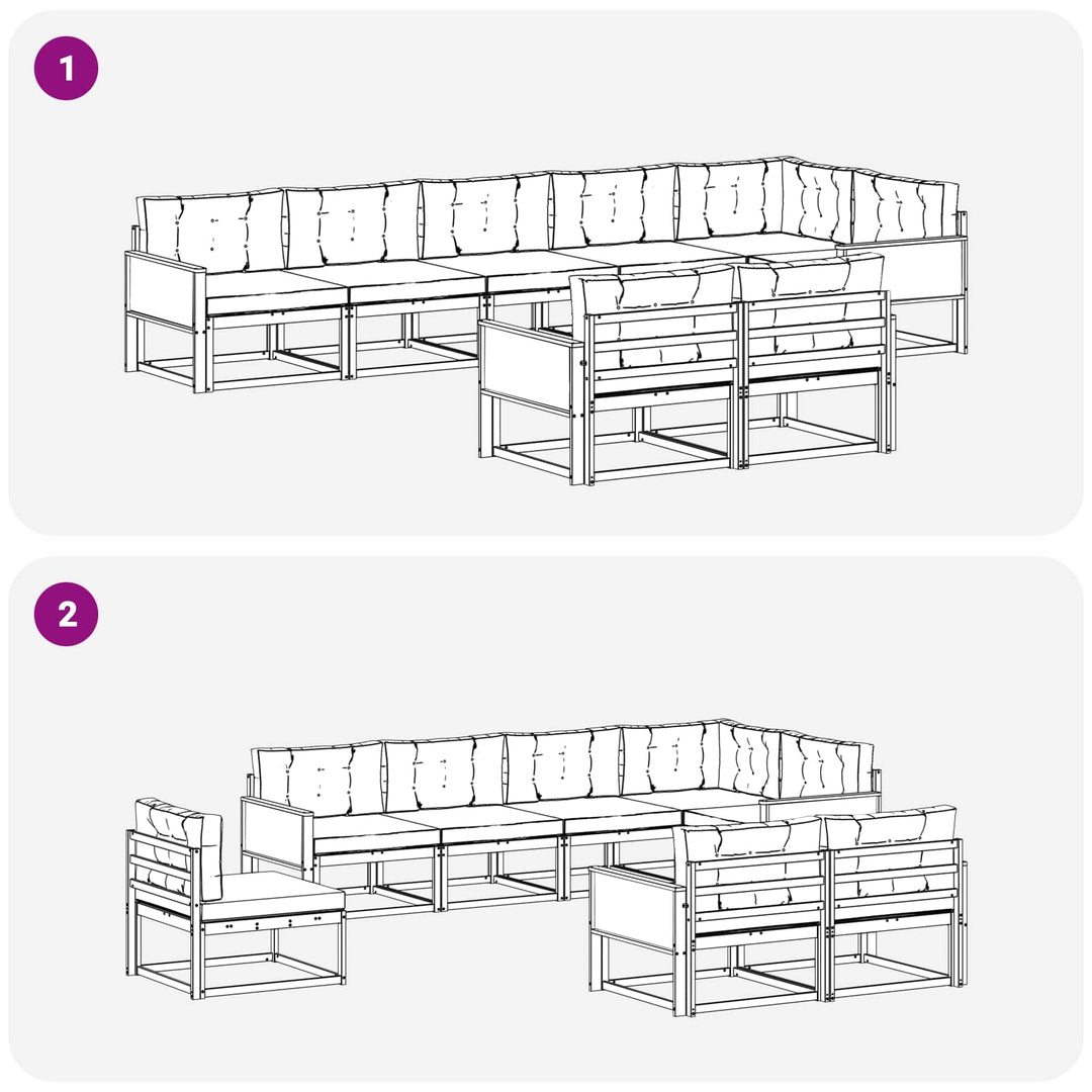 Udendørs sofagruppe 8 pcs Naturlig og Beige