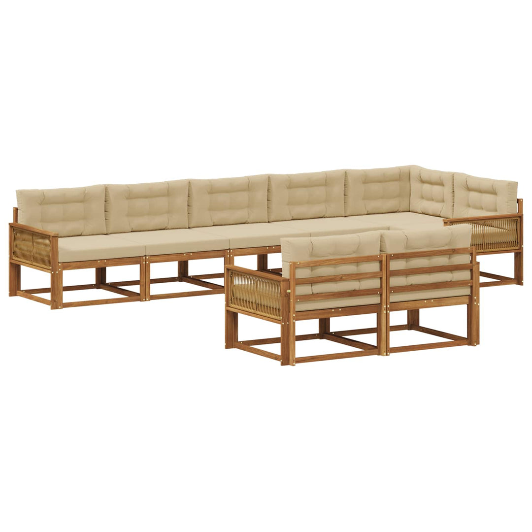 Udendørs sofagruppe 8 pcs Naturlig og Beige