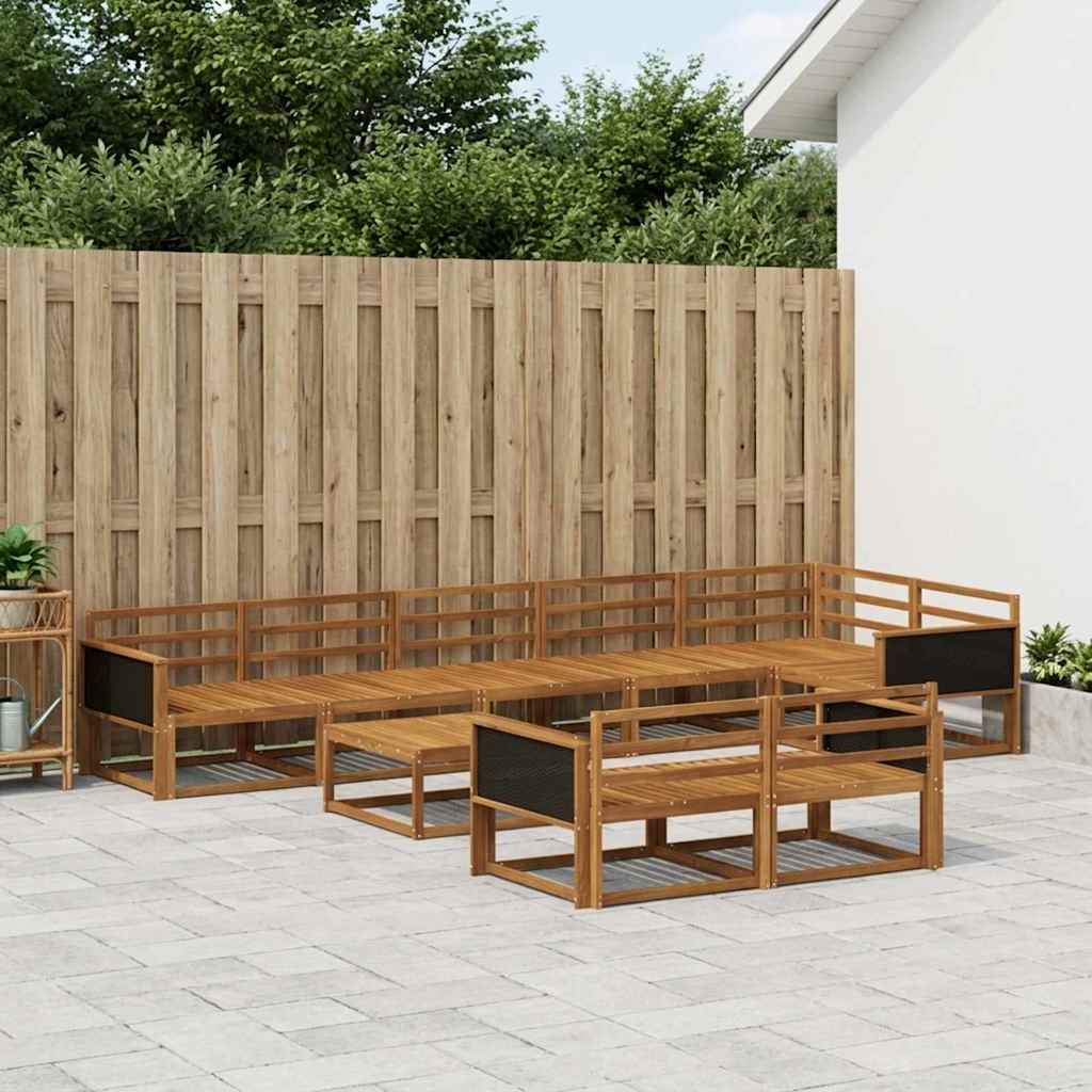 Udendørs sofagruppe 9 pcs Naturfarvet Massivt Akacietræ