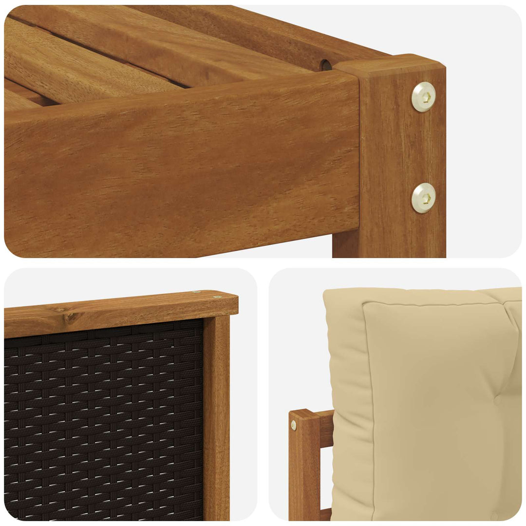 Udendørs sofagruppe 9 pcs Naturlig og Beige