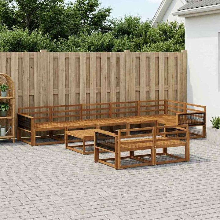 Udendørs sofagruppe 9 pcs Naturfarvet Massivt Akacietræ