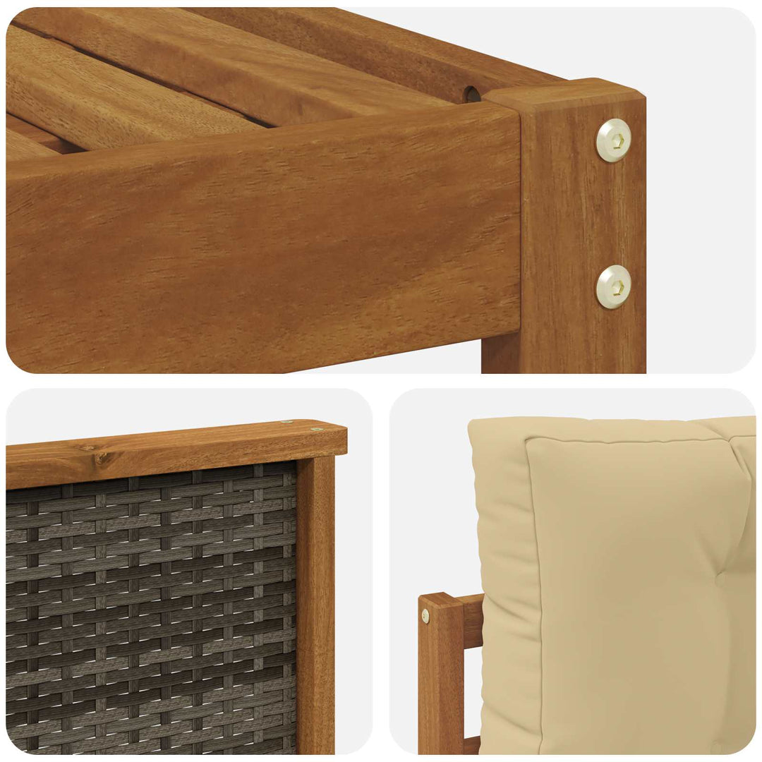 Udendørs sofagruppe 6 pcs Naturlig og Beige