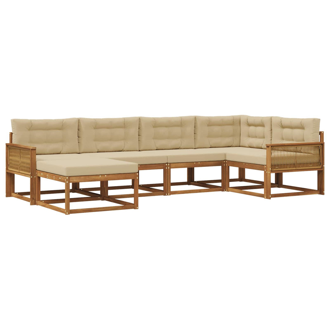 Udendørs sofagruppe 6 pcs Naturlig og Beige