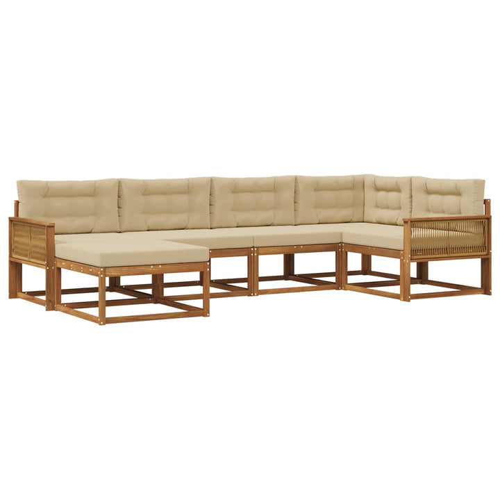 Udendørs sofagruppe 6 pcs Naturlig og Beige