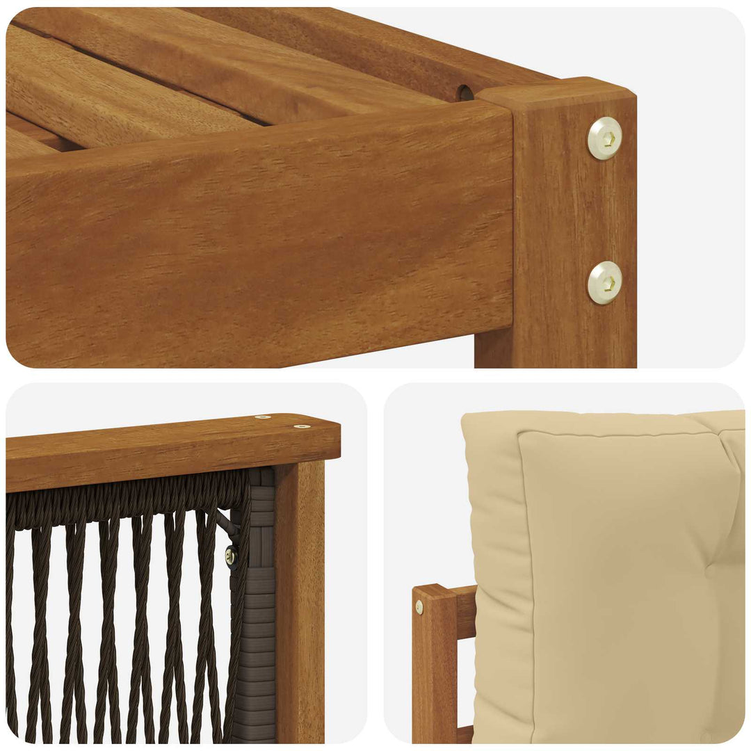 Udendørs sofagruppe med pude 7 pcs Naturlig og Beige