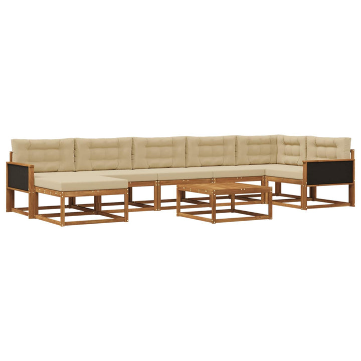 Udendørs sofagruppe med pude 8 pcs Naturlig og Beige