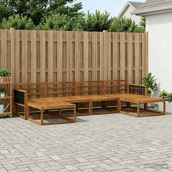 Udendørs sofagruppe 6 pcs Naturfarvet Massivt Akacietræ