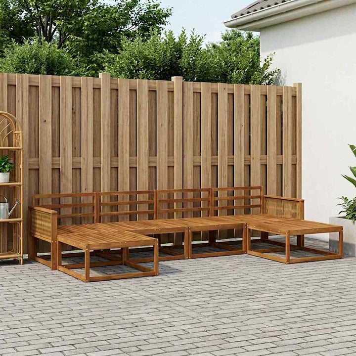 Udendørs sofagruppe 6 pcs Naturfarvet Massivt Akacietræ