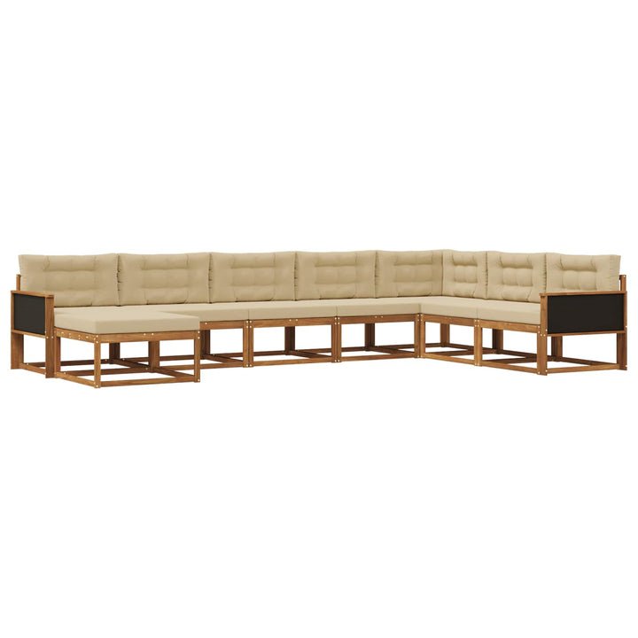 Udendørs sofagruppe med pude 8 pcs Naturlig og Beige